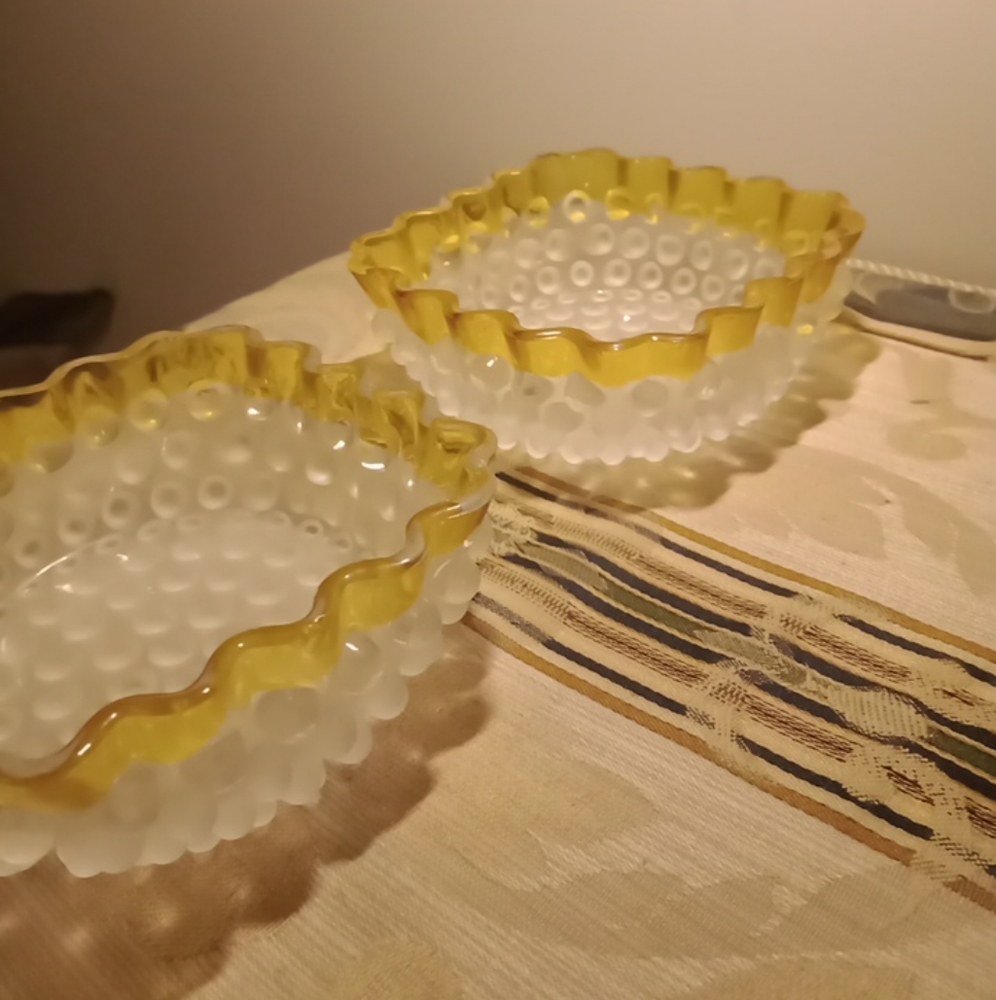 Frances ware hobnail glass dishes